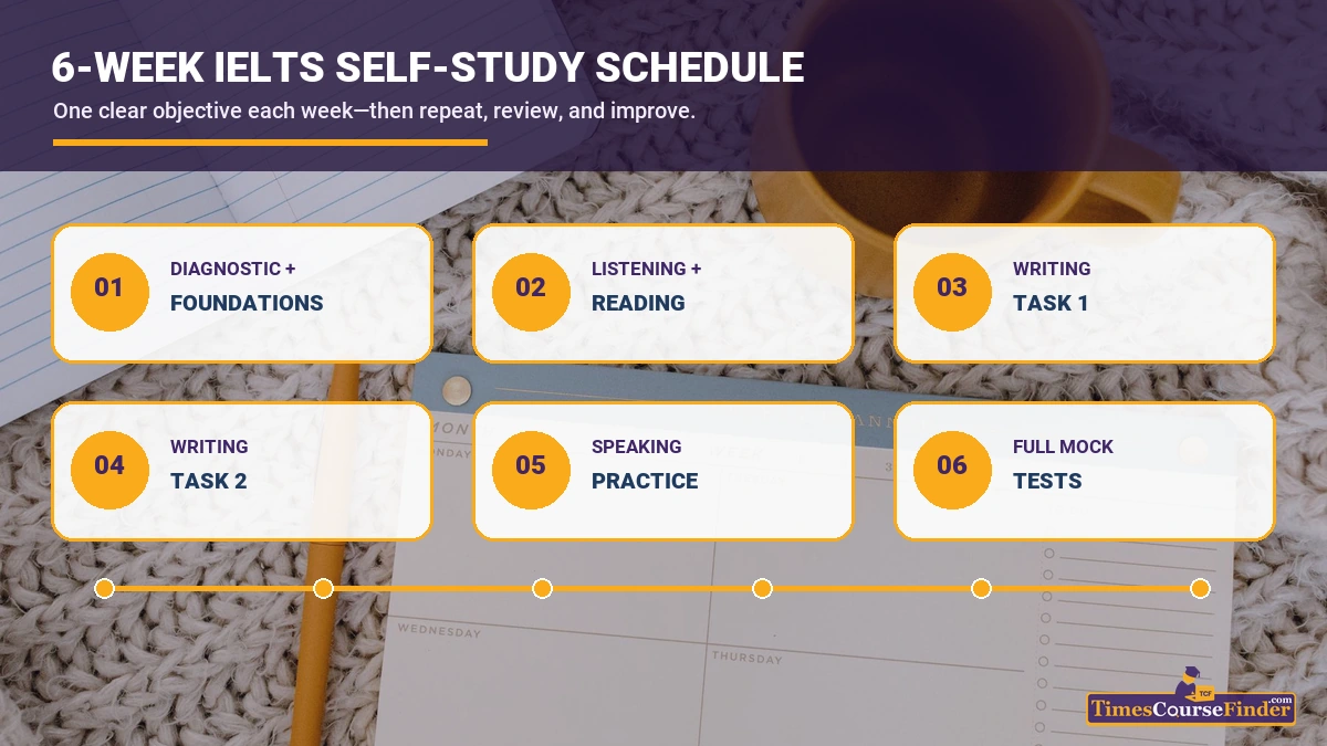 A 6-week IELTS self-study schedule for Pakistani students